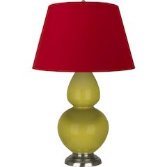 Citron Double Gourd Table Lamp in Citron Glazed Ceramic Color