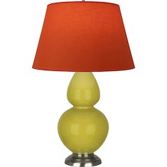 Citron Double Gourd Table Lamp in Citron Glazed Ceramic Color