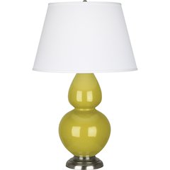 Citron Double Gourd Table Lamp in Citron Glazed Ceramic Color