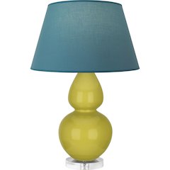 Citron Double Gourd Table Lamp in Citron Glazed Ceramic Color