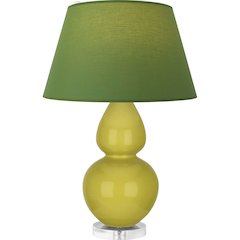Citron Double Gourd Table Lamp in Citron Glazed Ceramic Color