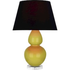 Citron Double Gourd Table Lamp in Citron Glazed Ceramic Color