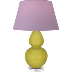 Citron Double Gourd Table Lamp in Citron Glazed Ceramic Color