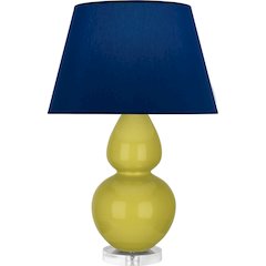 Citron Double Gourd Table Lamp in Citron Glazed Ceramic Color