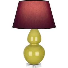 Citron Double Gourd Table Lamp in Citron Glazed Ceramic Color