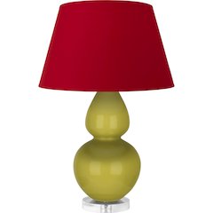 Citron Double Gourd Table Lamp in Citron Glazed Ceramic Color