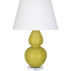 Citron Double Gourd Table Lamp in Citron Glazed Ceramic Color