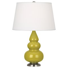 Citron Small Triple Gourd Accent Lamp in Citron Glazed Ceramic Color