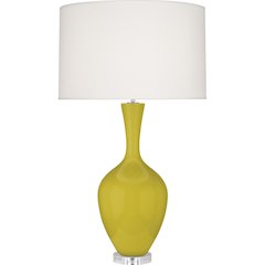 Citron Audrey Table Lamp in Citron Glazed Ceramic Color