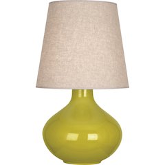 Citron June Table Lamp in Citron Glazed Ceramic Color