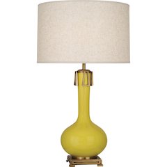 Citron Athena Table Lamp in Citron Glazed Ceramic Color