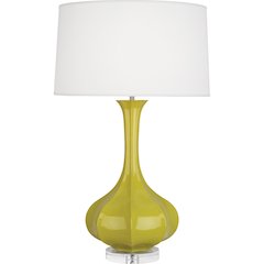 Citron Pike Table Lamp in Citron Glazed Ceramic Color