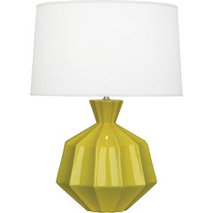 Citron Orion Table Lamp in Citron Glazed Ceramic Color