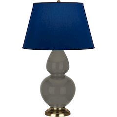 Ash Double Gourd Table Lamp in Ash Glazed Ceramic Color