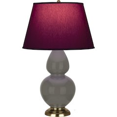 Ash Double Gourd Table Lamp in Ash Glazed Ceramic Color