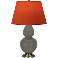 Ash Double Gourd Table Lamp in Ash Glazed Ceramic Color