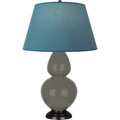 Ash Double Gourd Table Lamp in Ash Glazed Ceramic Color