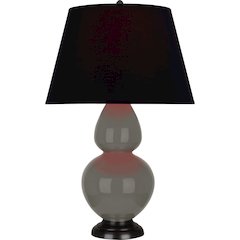 Ash Double Gourd Table Lamp in Ash Glazed Ceramic Color