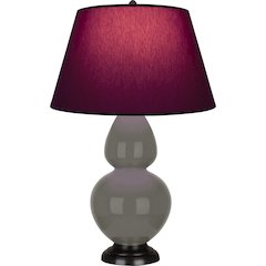Ash Double Gourd Table Lamp in Ash Glazed Ceramic Color