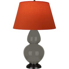 Ash Double Gourd Table Lamp in Ash Glazed Ceramic Color