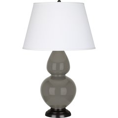 Ash Double Gourd Table Lamp in Ash Glazed Ceramic Color