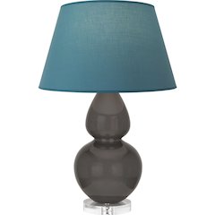 Ash Double Gourd Table Lamp in Ash Glazed Ceramic Color