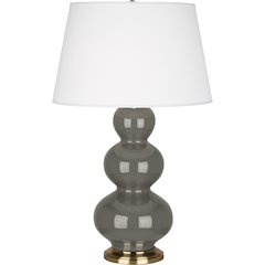 Ash Triple Gourd Table Lamp in Ash Glazed Ceramic Color