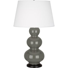 Ash Triple Gourd Table Lamp in Ash Glazed Ceramic Color