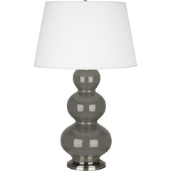 Ash Triple Gourd Table Lamp in Ash Glazed Ceramic Color