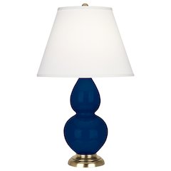 Cobalt Small Double Gourd Accent Lamp in Cobalt Glazed Ceramic Color