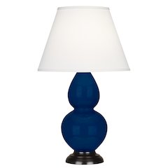 Cobalt Small Double Gourd Accent Lamp in Cobalt Glazed Ceramic Color