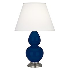 Cobalt Small Double Gourd Accent Lamp in Cobalt Glazed Ceramic Color