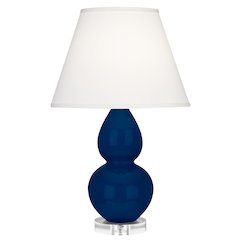 Cobalt Small Double Gourd Accent Lamp in Cobalt Glazed Ceramic Color