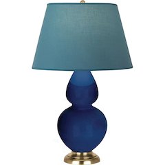 Cobalt Double Gourd Table Lamp in Cobalt Glazed Ceramic Color