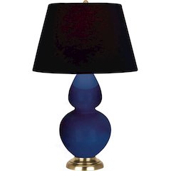 Cobalt Double Gourd Table Lamp in Cobalt Glazed Ceramic Color
