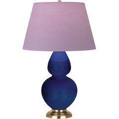 Cobalt Double Gourd Table Lamp in Cobalt Glazed Ceramic Color