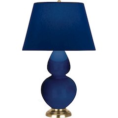 Cobalt Double Gourd Table Lamp in Cobalt Glazed Ceramic Color