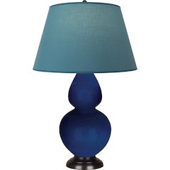 Cobalt Double Gourd Table Lamp in Cobalt Glazed Ceramic Color
