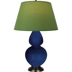 Cobalt Double Gourd Table Lamp in Cobalt Glazed Ceramic Color