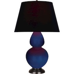 Cobalt Double Gourd Table Lamp in Cobalt Glazed Ceramic Color