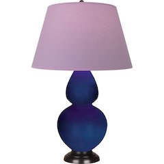 Cobalt Double Gourd Table Lamp in Cobalt Glazed Ceramic Color