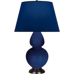 Cobalt Double Gourd Table Lamp in Cobalt Glazed Ceramic Color