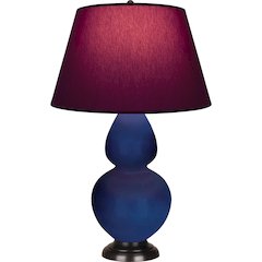 Cobalt Double Gourd Table Lamp in Cobalt Glazed Ceramic Color