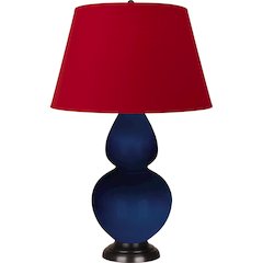 Cobalt Double Gourd Table Lamp in Cobalt Glazed Ceramic Color