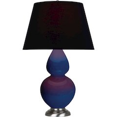 Cobalt Double Gourd Table Lamp in Cobalt Glazed Ceramic Color