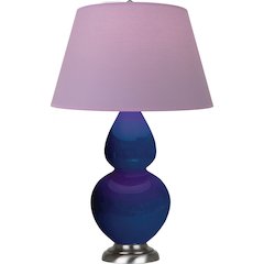 Cobalt Double Gourd Table Lamp in Cobalt Glazed Ceramic Color