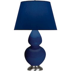 Cobalt Double Gourd Table Lamp in Cobalt Glazed Ceramic Color