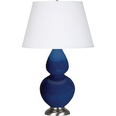 Cobalt Double Gourd Table Lamp in Cobalt Glazed Ceramic Color