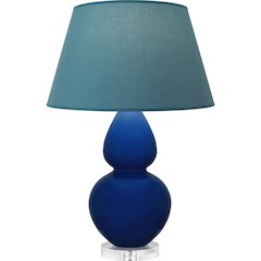 Cobalt Double Gourd Table Lamp in Cobalt Glazed Ceramic Color