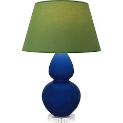 Cobalt Double Gourd Table Lamp in Cobalt Glazed Ceramic Color
